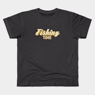 Fishing Time typography Kids T-Shirt